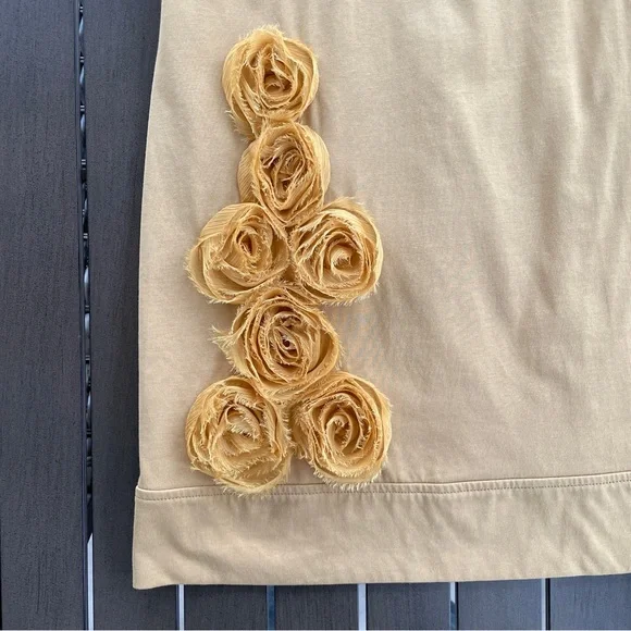 VINTAGE RETRO 70s ESLEY 3-D ROSE APPLIQUE SHEATH MINI DRESS!! - Picture 3 of 9